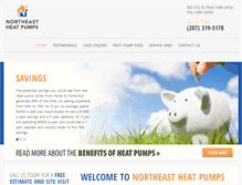 Tablet Screenshot of northeastheatpumps.com